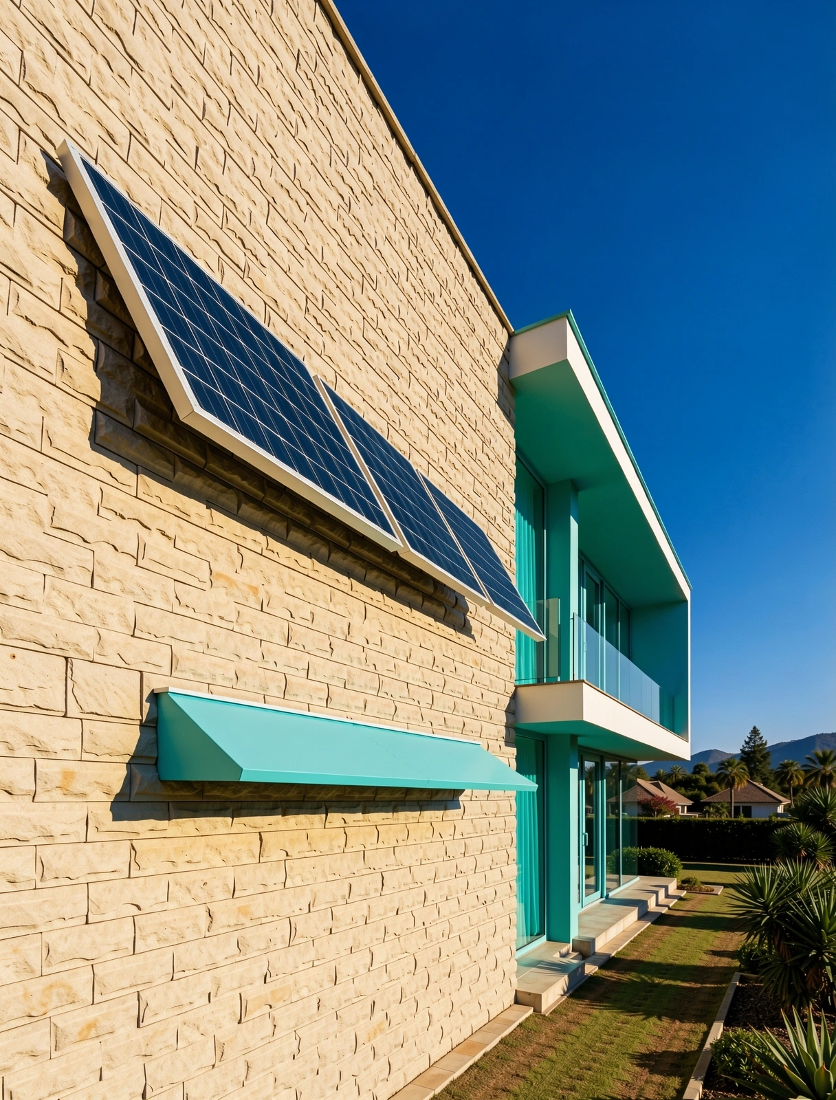 Vue architecturale de l'intégration solaire Turkuaz Halii